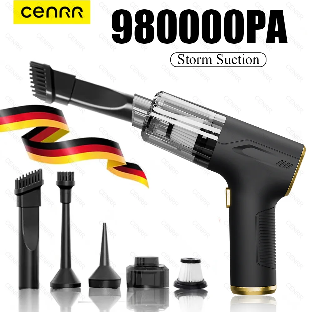 CENRR 980000 PA Мини-автомобильный пылесос, мощный беспроводной автомобильный пылесос, ручной пневматический пистолет, портативный пылесос Техника для уборки