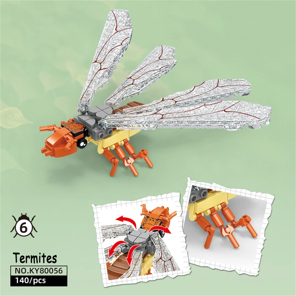 Termite модель насекомого, строительные блоки, игрушки, реалистичные обучающие ошибки, 3D модели, простая сборка, идеальный подарок на день рождения для детей