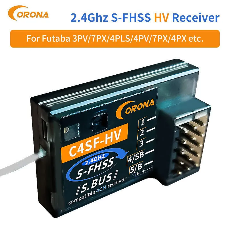 Приемник CORONA C4SF 2.4G HV для FutabaS-FHSS FHSS SBUS 3PV 3PK 4PKS 7PK T14SG с защитой от брызг