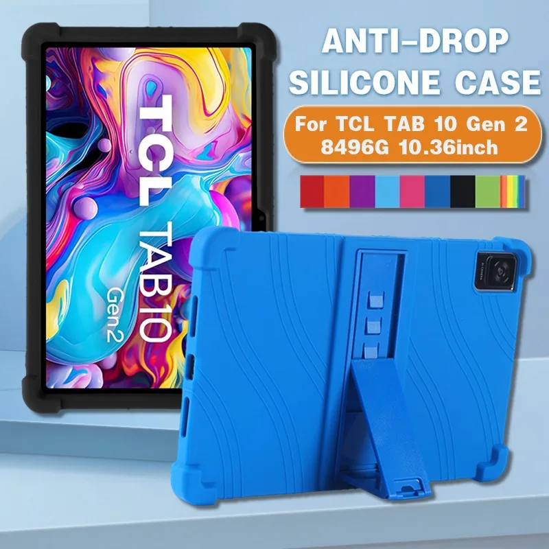 Для планшета TCL TAB 10 Gen 2 8496G 10,36 дюйма противоударные подушки безопасности с 4 углами TCL 8496 мягкий силиконовый регулируемый чехол с подставкой