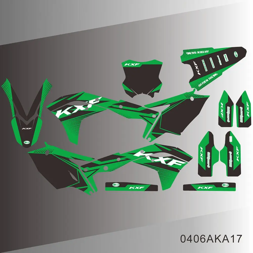 Для Kawasaki KX250F KXF250 KXF 250 KX 250F 2017 2018 2019 2020 полная графика наклейки наклейки мотоцикл фон индивидуальный номер