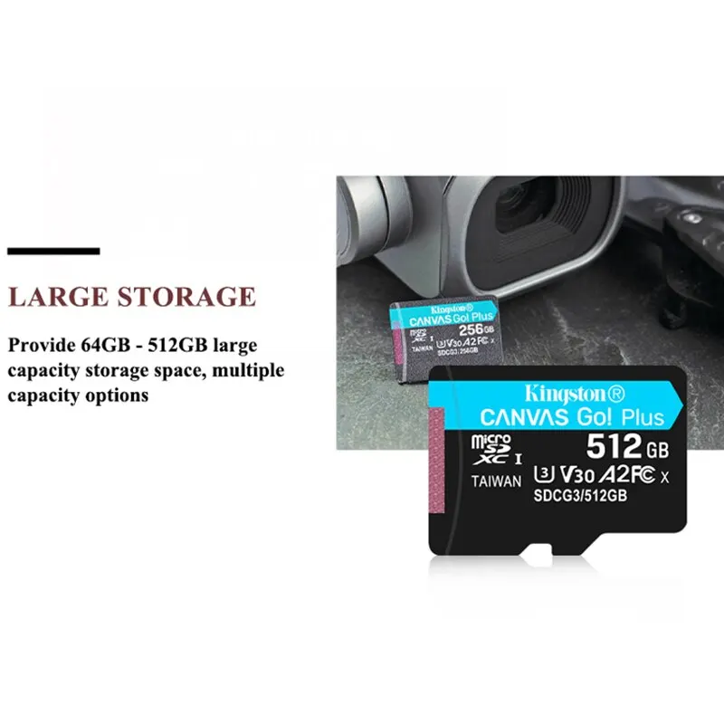 Фото Kingston Micro SD карты памяти SDCG3 64 Гб 128 ГБ 256 ГБ до 170 Мб/с чтение V30 U3 TF флэш-карта C10 для смартфона №5