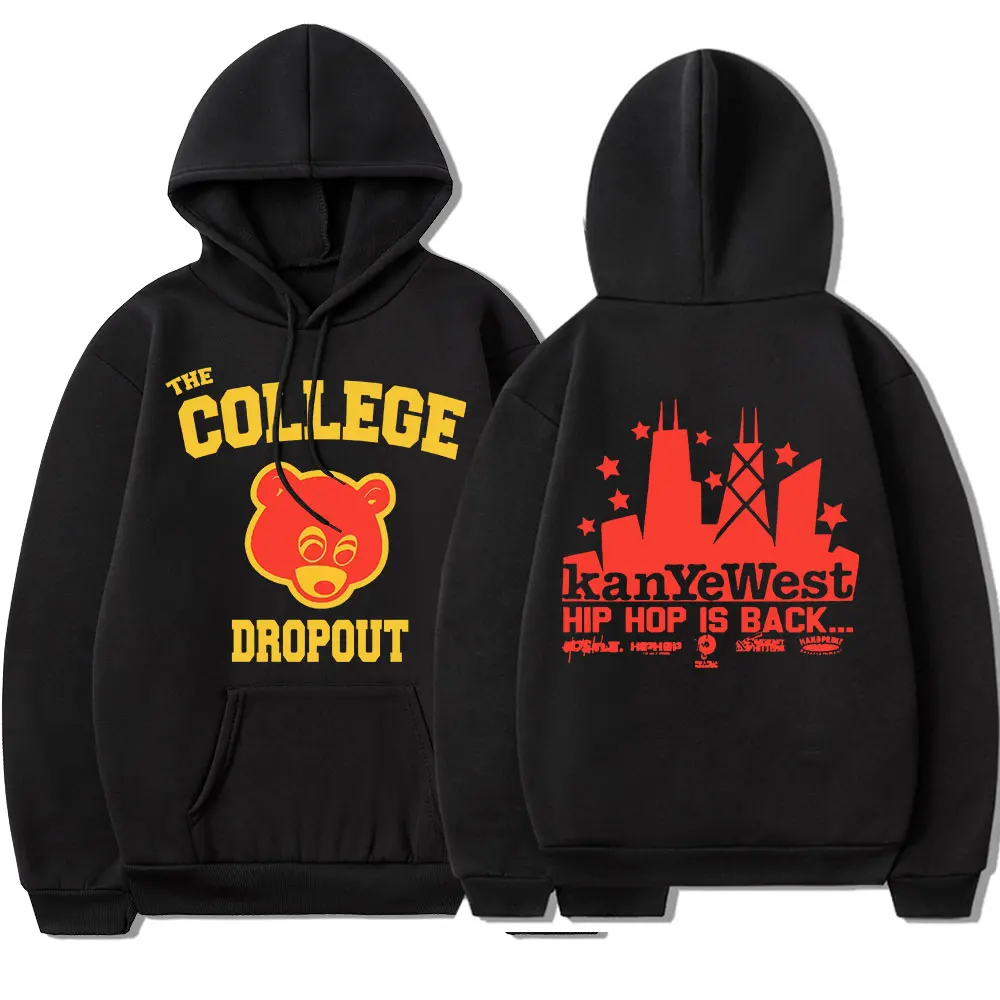 Худи Kanye West College с капюшоном, альбом, музыка, каучук, полиуретан, уличная одежда в стиле хип-хоп