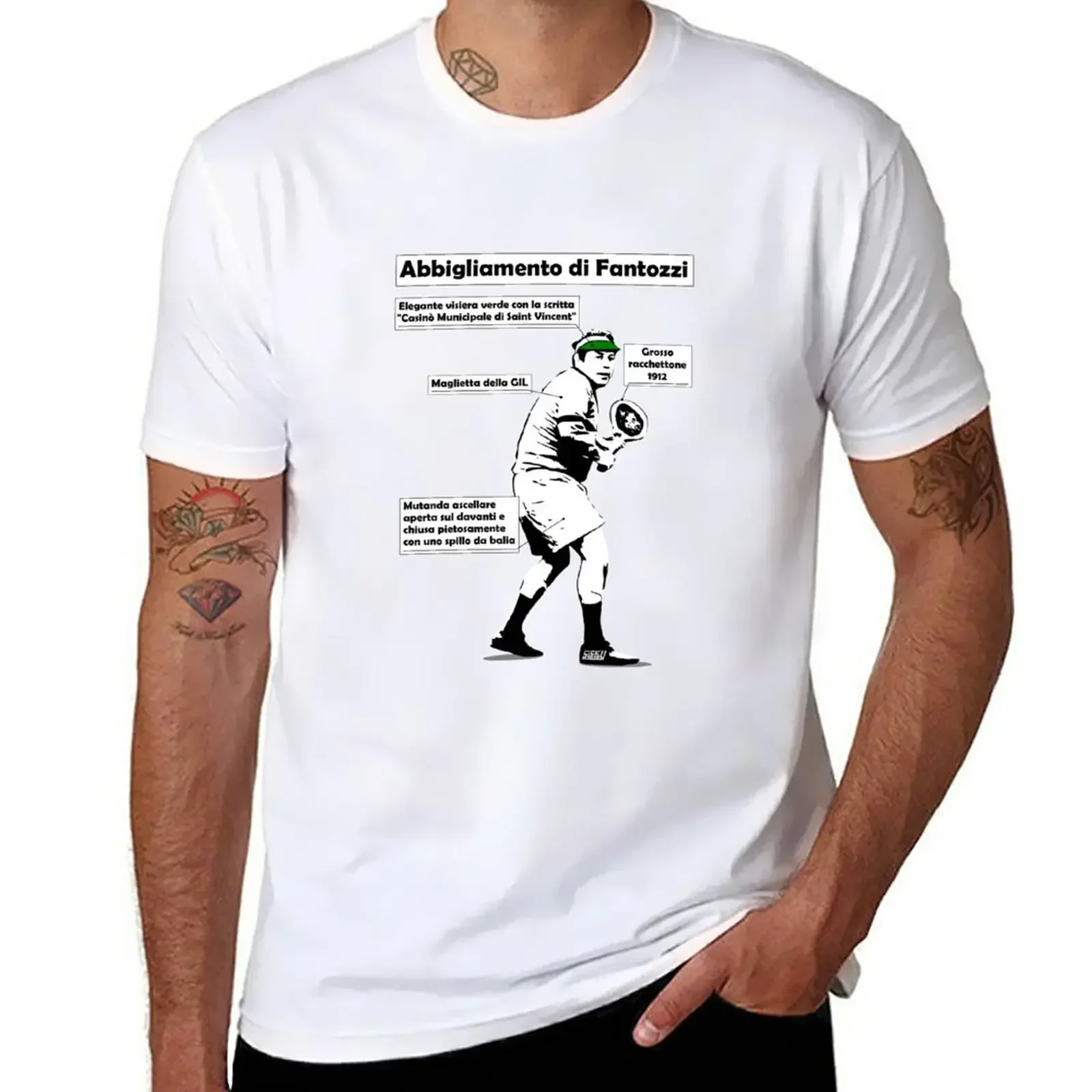 Новая футболка Abbigliamento di Fantozzi (теннис), короткие футболки для мужчин, дизайнерская мужская одежда, милая пустая дизайнерская мужская одежда с коротким рукавом