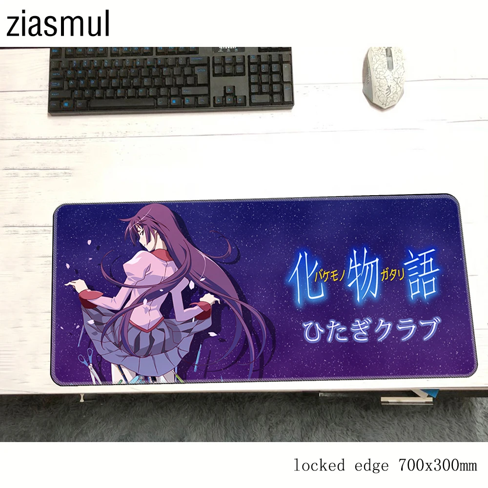 Игровой коврик для мыши с принтом Hitagi senjota, игровой компьютерный коврик для мыши 900x400x3 мм, игровой компьютерный коврик для мыши с напечатанной клавиатурой