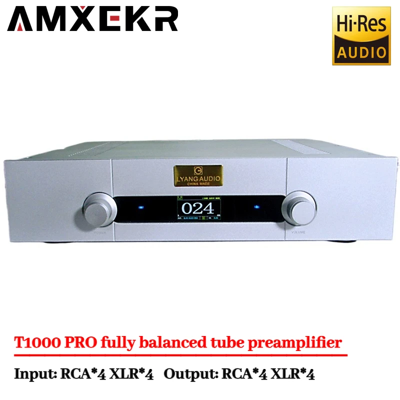 Ламповый усилитель AMXEKR T1000 PRO, полностью сбалансированный, с пультом дистанционного управления