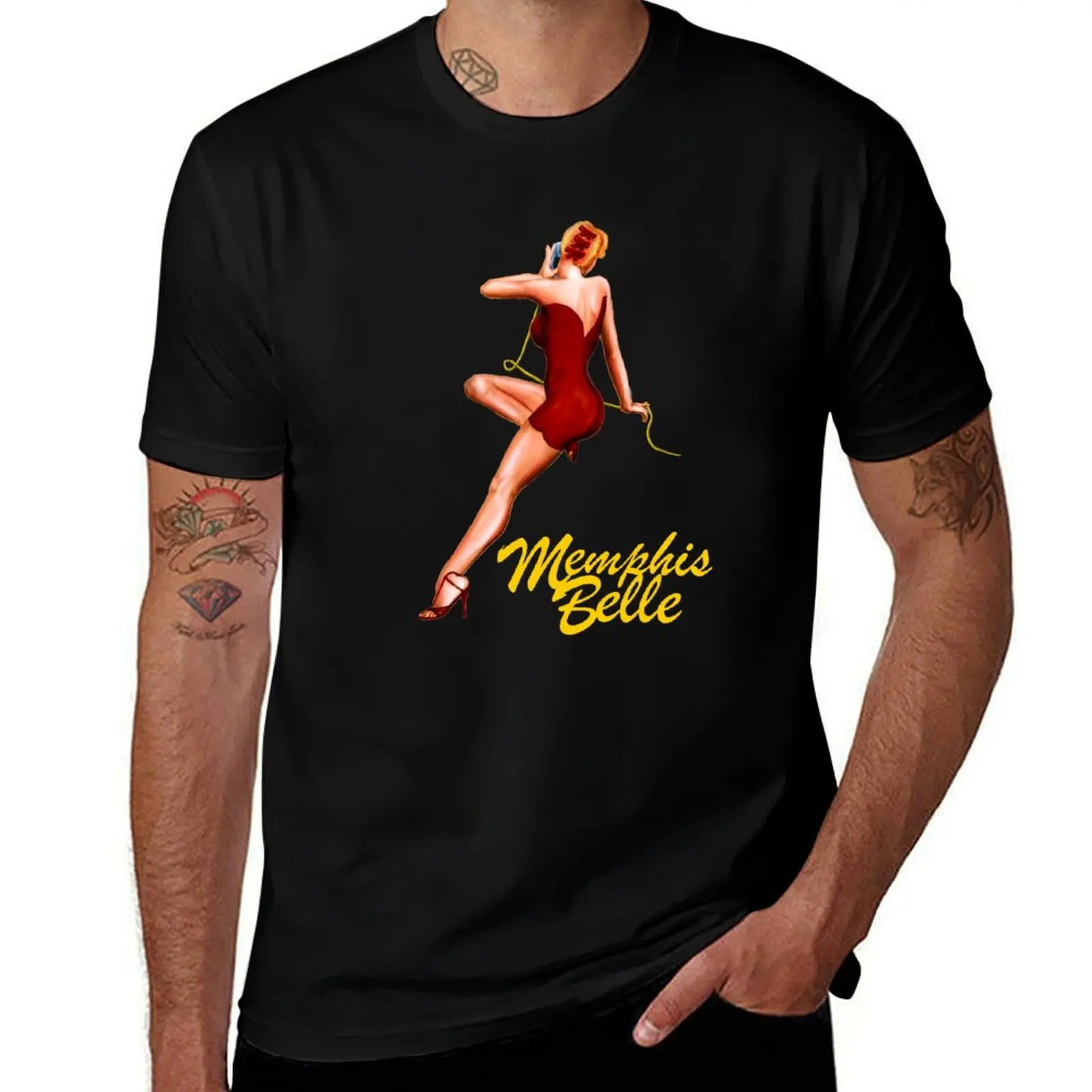 Футболка Memphis Belle, одежда с графикой, футболка с графикой в тяжелом весе, винтажная мужская футболка