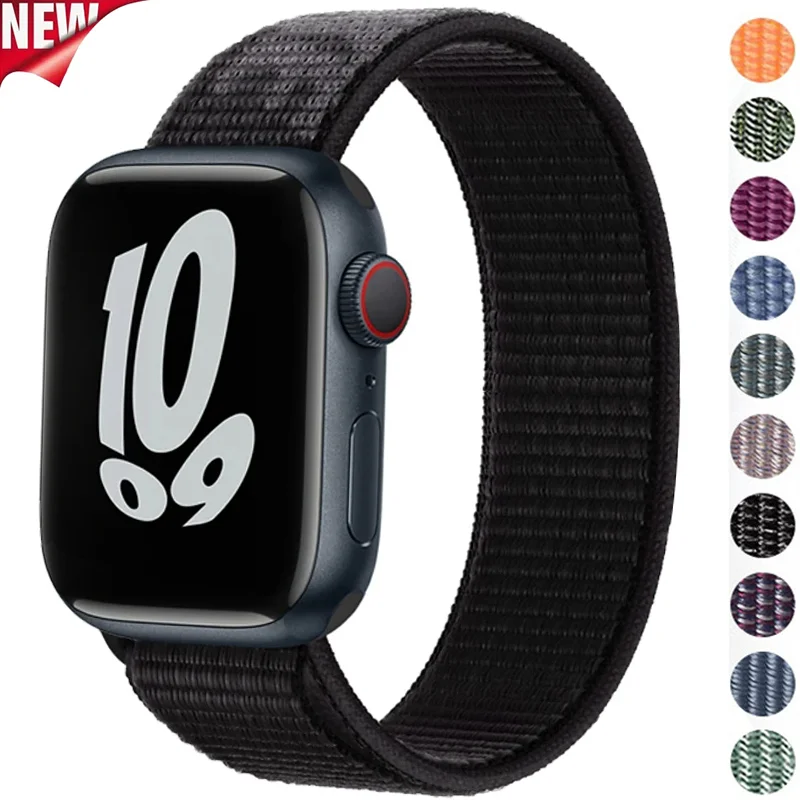 Ремешок нейлоновый для Apple Watch Ultra, браслет для Apple Watch Series 9 4 5 6 Se 7 8 44 мм, 49 мм 45 мм 40 мм 42 мм 41 мм 38 мм