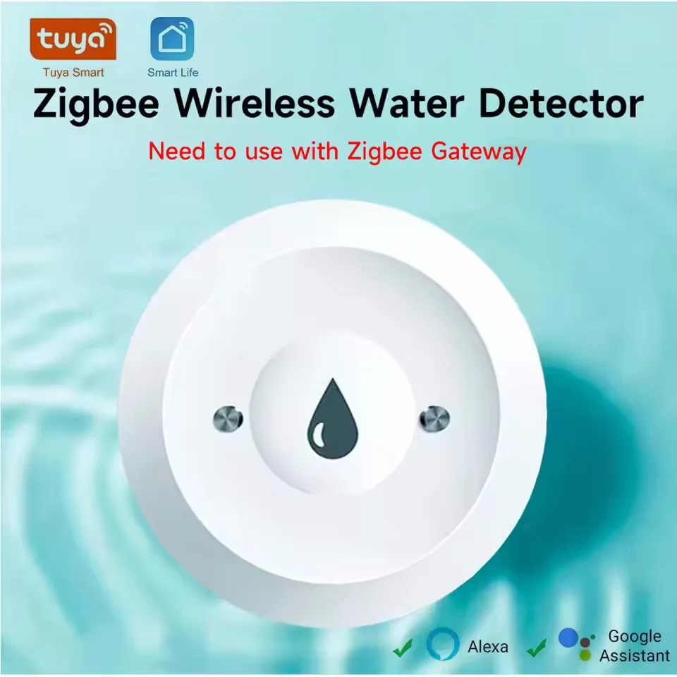 Умный датчик воды Tuya Zigbee, детектор утечки воды, приложение для удаленного мониторинга для кухни/ванной комнаты, сигнализация, детектор уровня воды