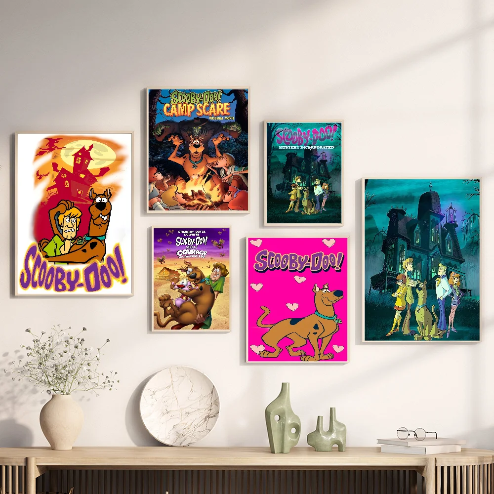 Фото S-Scooby Doo Classic Movie Posters Fancy Wall Sticker For Living Room Bar Decoration Room Wall Decor №2
