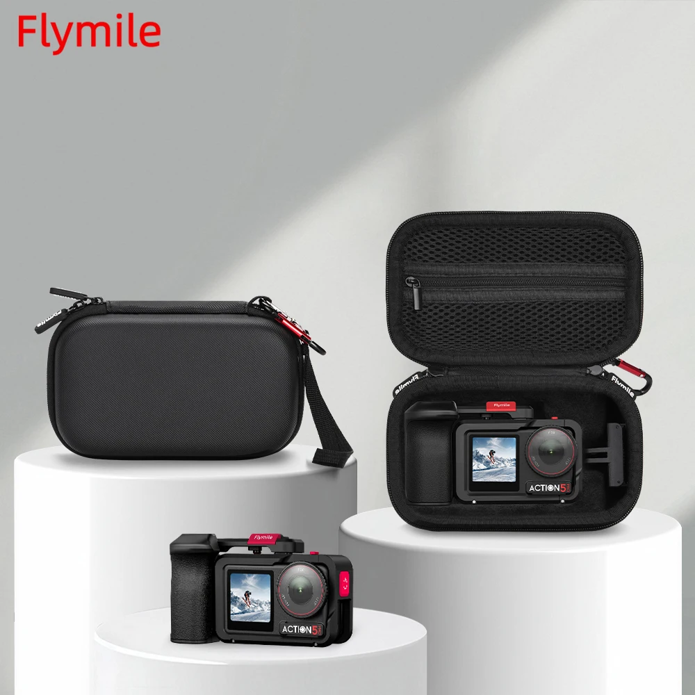 Сумка для хранения с ручкой Flymile для DJI Action 5 Pro/4/3, чехол для переноски с защитой от царапин, портативная дорожная коробка, аксессуары для камеры