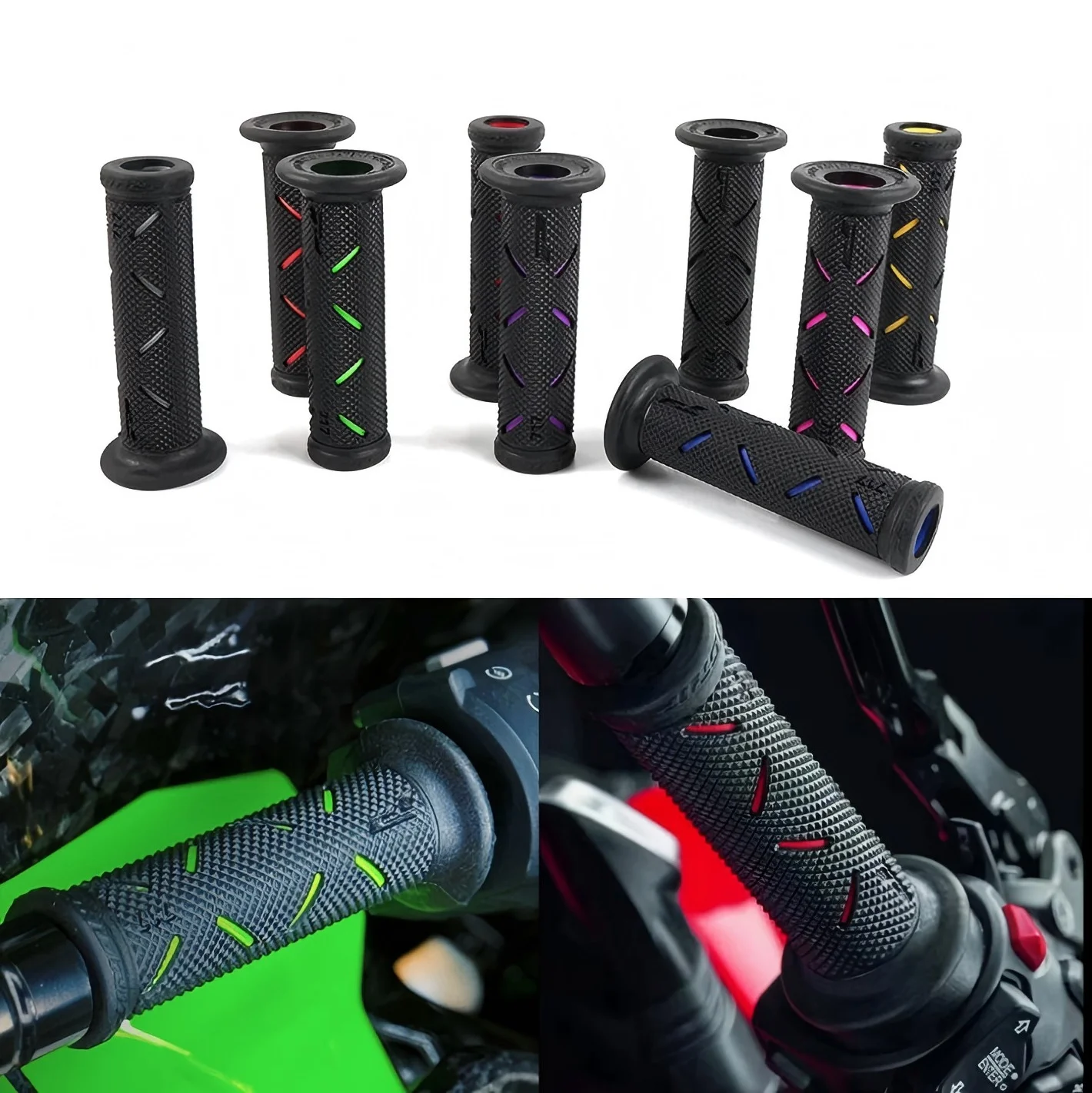 Для CFMOTO 150NK 250SR 450SR 650NK 800NK- Нескользящие ручки руля мотоцикла в стиле MOTO-GP