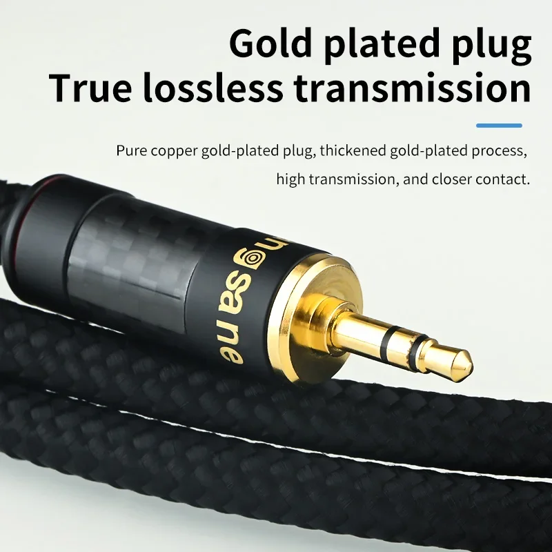 Кабель HiFi с аудио от 3,5 мм до 3,5 мм, кабель Aux из бескислородной меди для автомобиля, декодер для компьютерной гарнитуры (art.: 3920c6e126b94) - 3920c6e126b94