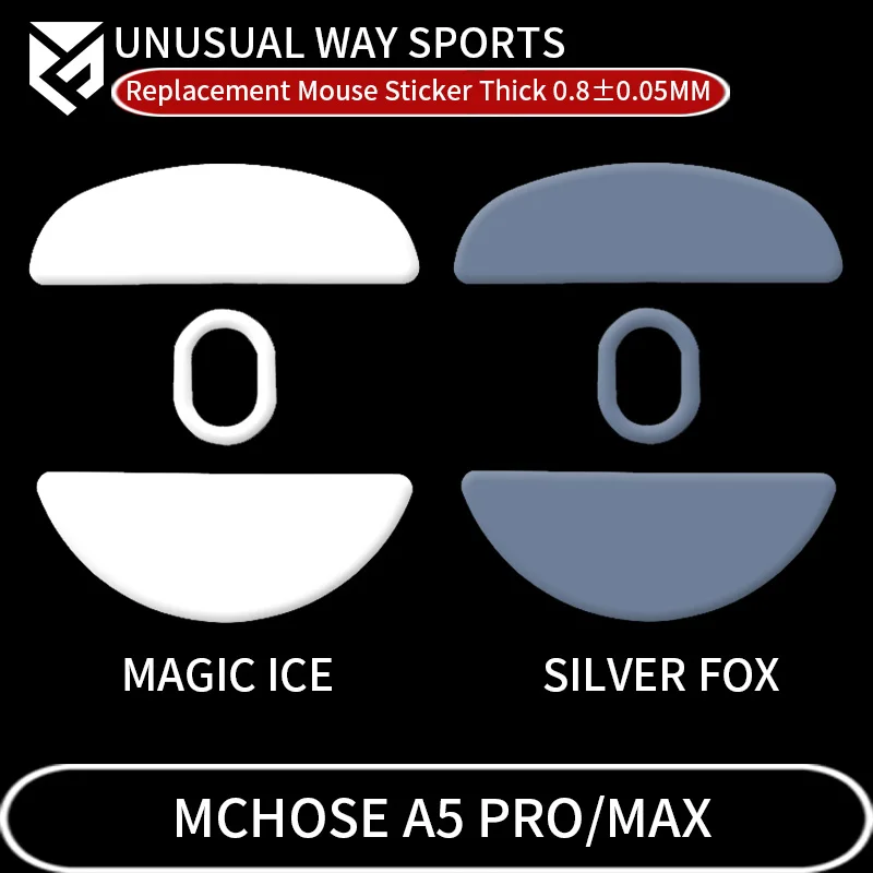 Фото Необычный способ, наклейка для мыши mchoose A5 Promax Cambered Surface PTFE, защита от падения, Волшебный лед, Серебряная лиса №2