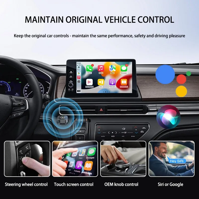 Фото Беспроводной адаптер Xiaomi CarPlay Android Auto USB Dongle Smart Mini Box Plug And Play Универсальный для VW Toyota Nissan Honda Ford №4