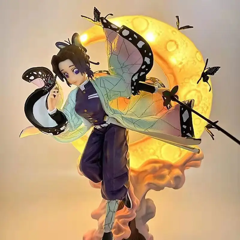 28 см Demon Slayer: Kocho Shinobu-люминесцентная версия аниме фигурка модель статуя коллекция украшение для рабочего стола орнамент игрушки подарки