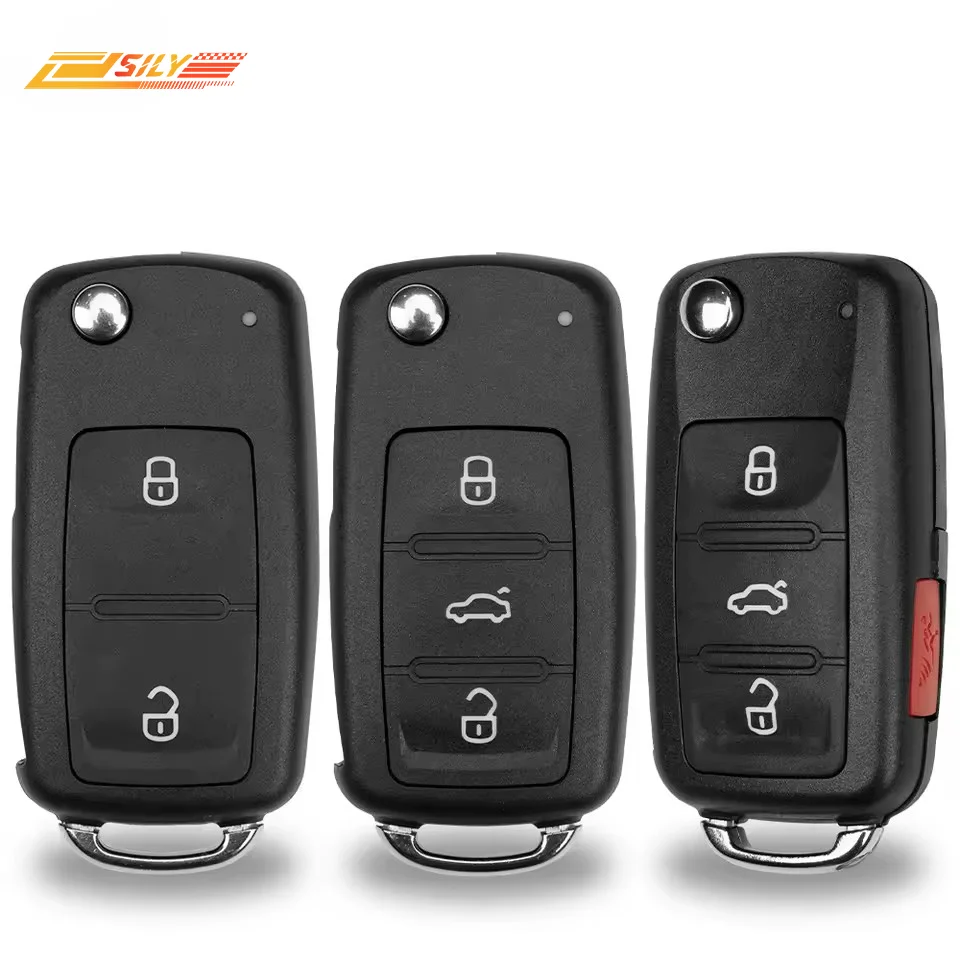 SILY 5K 0837202 Carcasa de llave Remote Plegable AE/202AD для VW Jetta CADDY EOS GTI Golf Passat Tiguan