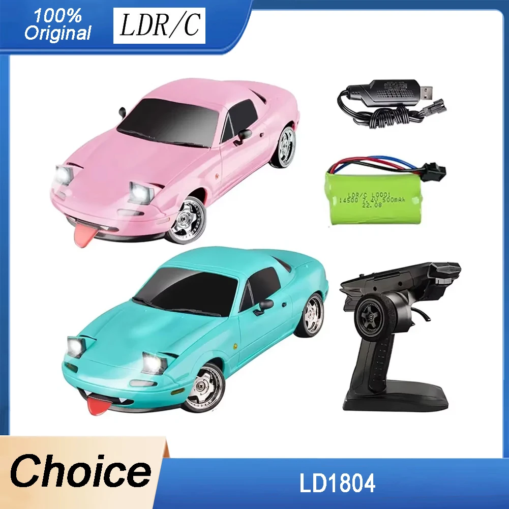 LDRC 1/18 RC Drift Car LD1804 Mazda MX5 - 2,4 ГГц ESP Gyro LED Lights Полномасштабный стабильный дрейфующий автомобиль для детей Игрушка в подарок RC Racing Car