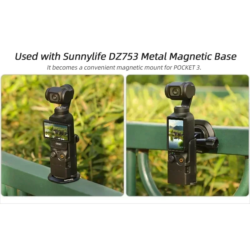 Фото Защитная рамка для DJI Pocket 3, защитный чехол, адаптер с двойным крючком для Osmo Pocket 3, аксессуары для ручного стабилизатора №4