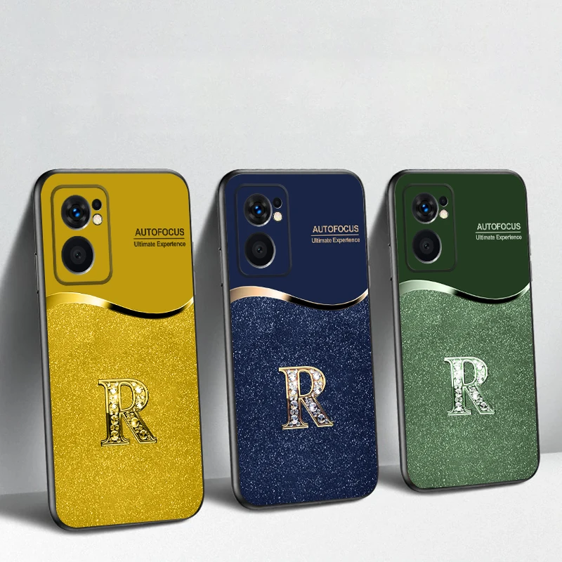 Мягкий чехол из ТПУ с золотистыми краями буква R для OnePlus 8 9 11 12 13 10 Pro 9RT 8T 12R Ace 3 5 2V Nord CE 2 4 Lite N20 SE 30 N200