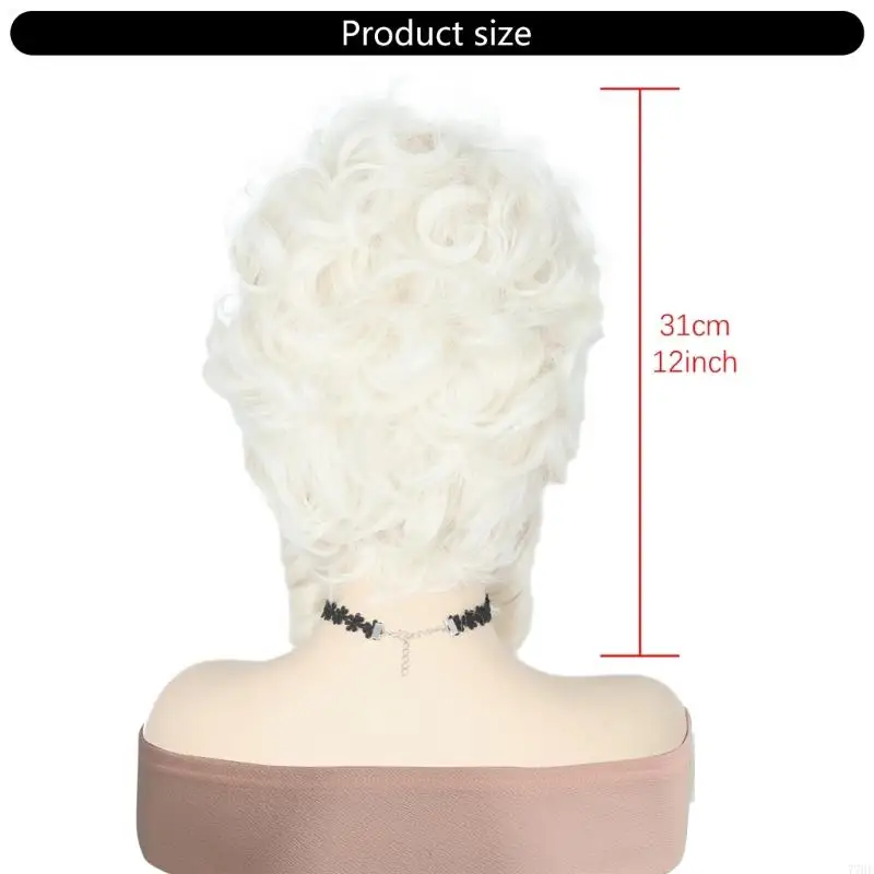 Фото 77HE Platinums Blonde Short Curly Blonde Beehived Queen Cosplay Cosplay Costume Wigs для женского парика вечеринки №5
