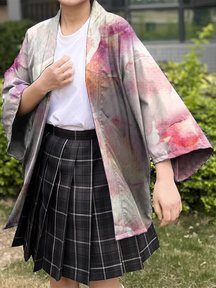 Кимоно Jepang Yukata Mawar Dicetak, кимоно Busana Santai Busana Kemeja Dicetak Harajuku Cardigan Pakaian Musim Panas (art.: 3920c899b8464) - 3920c899b8464
