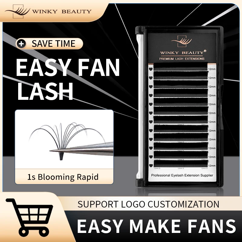 Winky beauty Easy Fans Volume Lashes Наращивание автовентиляторов ресницы накладные цветение автовентилятор ресницы цветущий объем Cilios