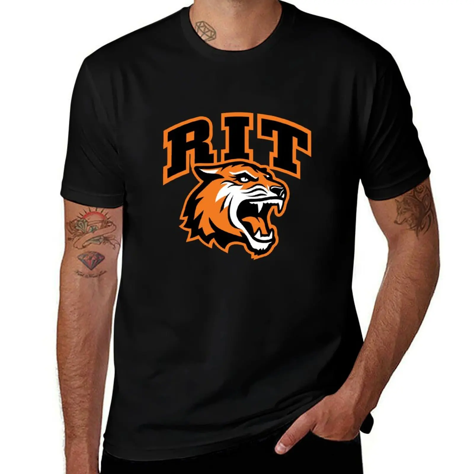 Tiger-RIT, Studies, стильная футболка, быстросохнущие рубашки, футболка с рисунком, хлопковые футболки с рисунком, мужская футболка с рисунком Мужская одежда