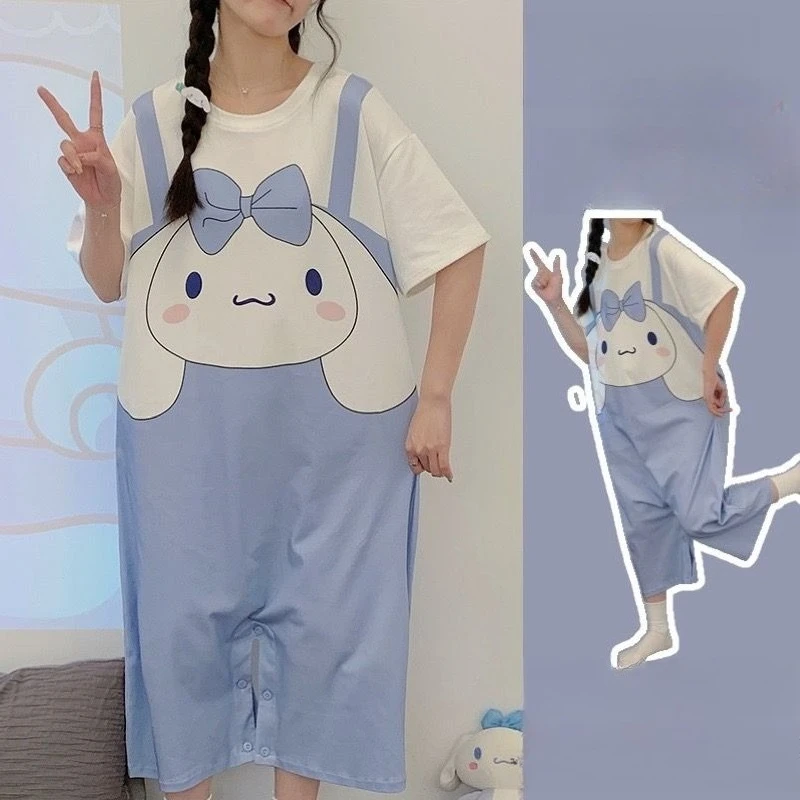 Фото Sanrio Kuromi женский комбинезон с принтом Cinnamoroll Bad Badtz-Maru в корейском стиле, милый игривый Y2k, эстетический комбинезон для чистой девушки №2