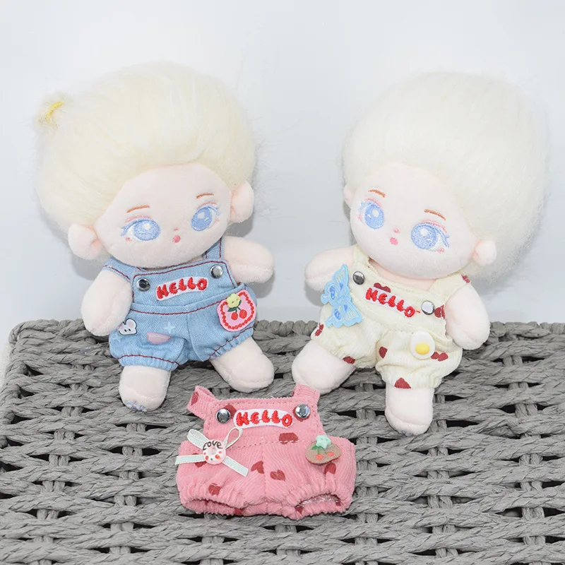 Фото Мини 17 см/10 см комплект одежды для куклы Labubu V1 V2 V3 V4 Pin Love Series виниловая кукла Labubu комбинезон костюм 10 см хлопковое платье для куклы №4