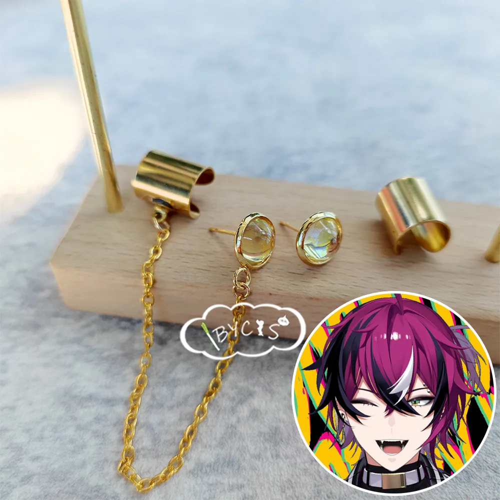NIJISANJI Vtuber XSOLEIL Doppio Dropscythe Cos клипсы для ушей косплей серьги ожерелье кольца аниме реквизит ювелирные аксессуары