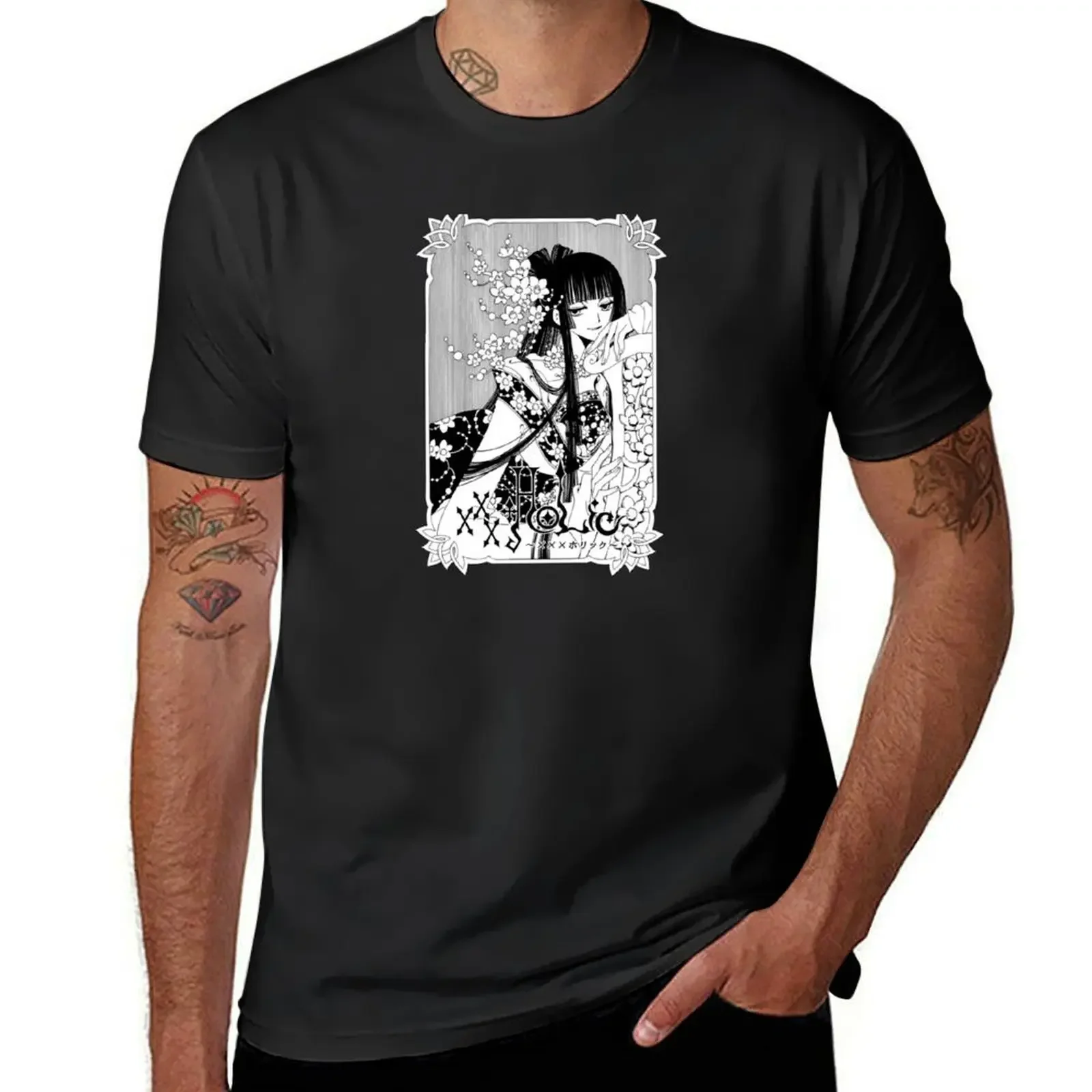 xxxHolic-ичихара с цветами футболка летняя рубашка бутик одежды на день Святого Валентина мужская футболка одежда для мужчин