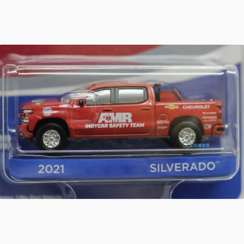 Фото Greenlight литой под давлением масштаб 1:64 2021/2022 Silverado Racing красный имитация сплава модель автомобиля коллекция дисплей игрушка в подарок №3