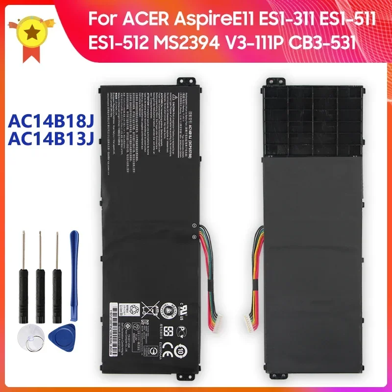 Сменный аккумулятор AC14B18J AC14B13J для Acer AspireE11 MS2394 EX2519 N15W4 ES1-511 ES1-512 V3-111P CB3-531 Качественные аккумуляторы