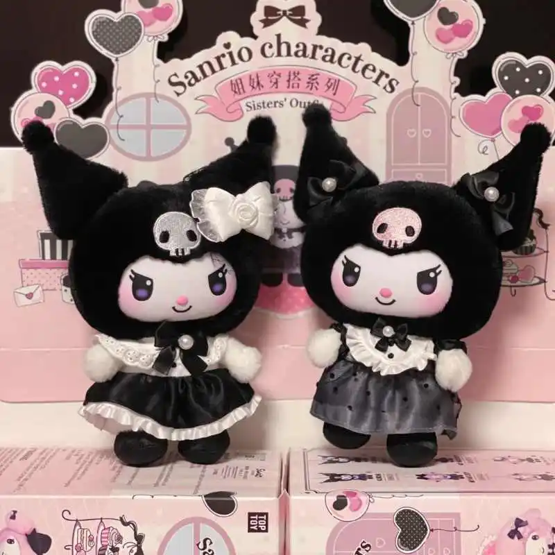 Sanrio Genuine Sisters Outfit Series Kuromi Melody, аниме-фигурка, глухая коробка, загадочная индивидуальная виниловая кукла, декор для коллекционеров
