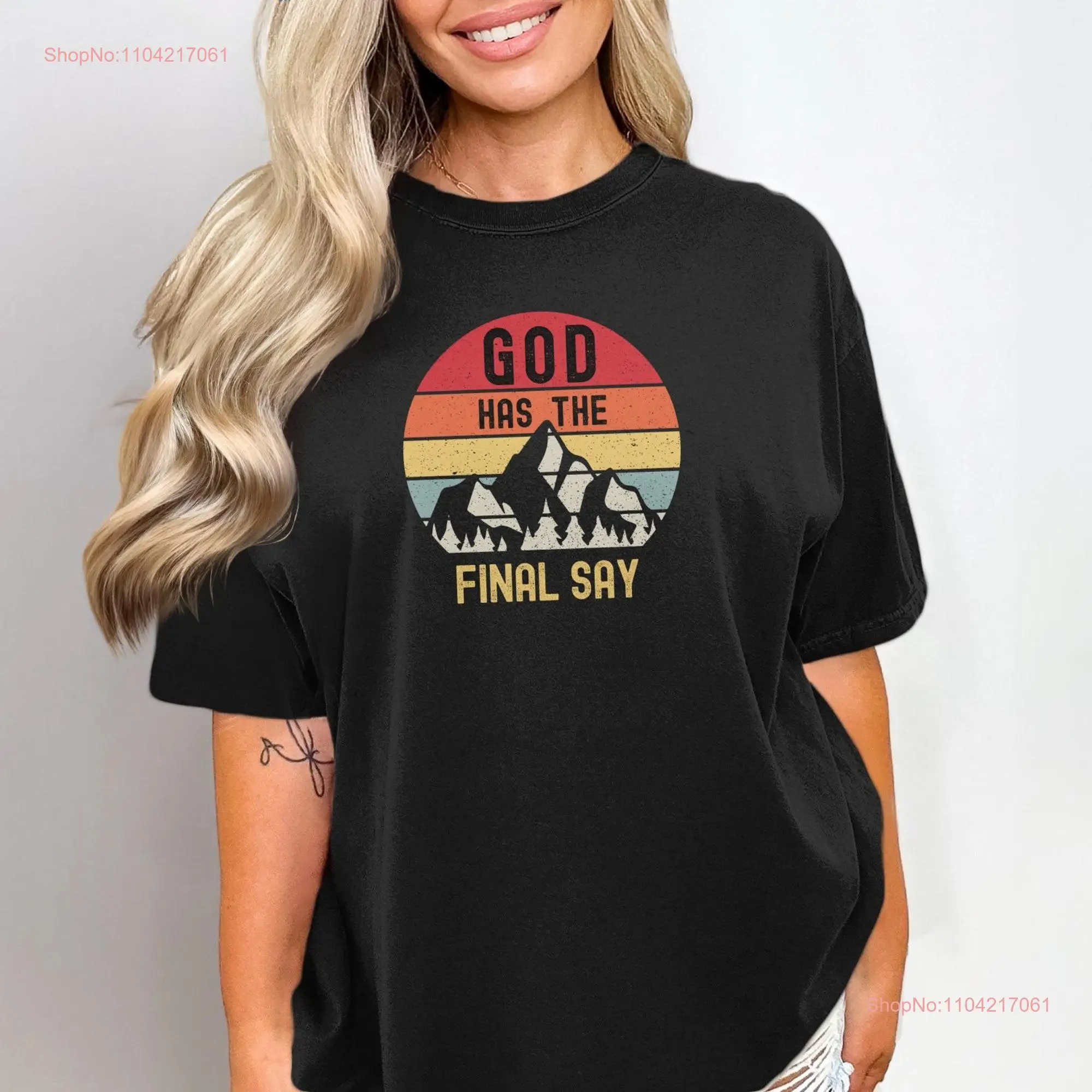 Comfort Colors MinimalisT T Shirt Retro God Has the Final Say Trendy Christian Faith Church Group long or short sleeves