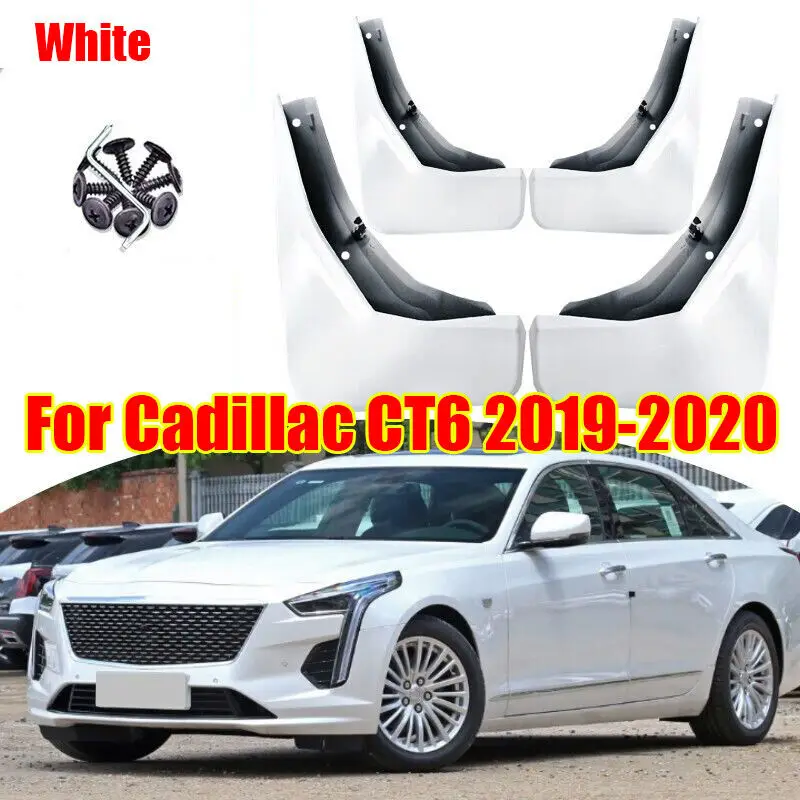 Комплект белых брызговиков для Cadillac CT6 2019-2020