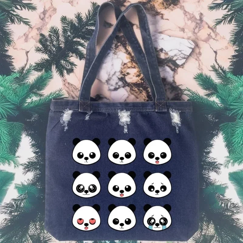 Фото All I Want To Do Is Panda No Today Ковбойская однотонная легкая сумка на молнии для отдыха Высококачественная модная мягкая универсальная сумка через плечо №4