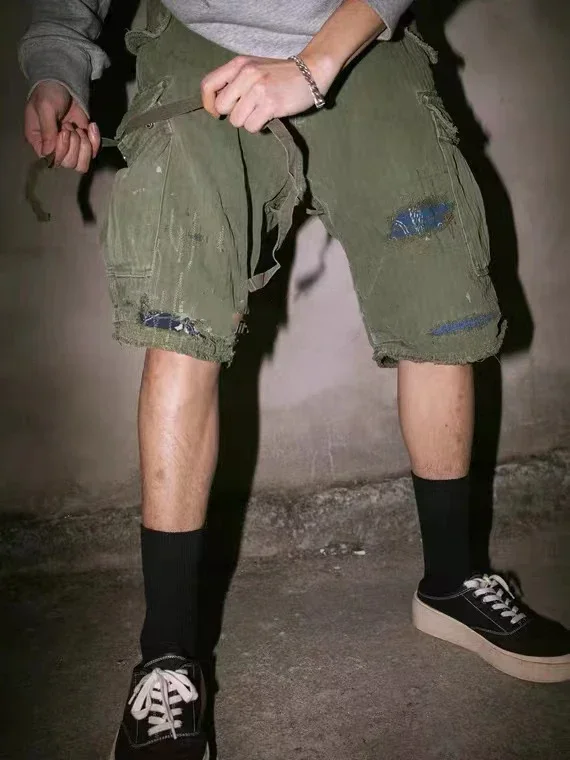 Повседневные Модные свободные мужские винтажные шорты из древней ткани Visvim 20ss Jumbo в японском стиле