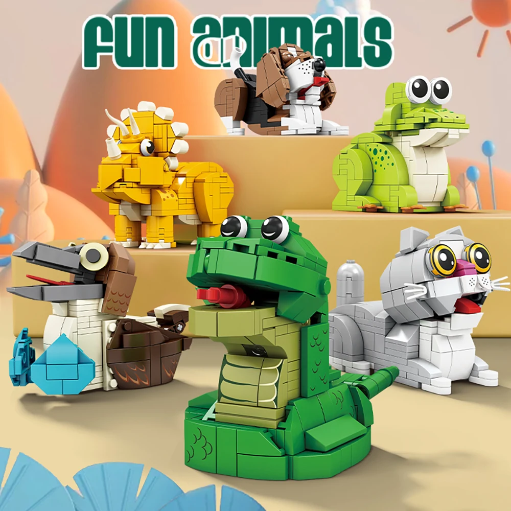 KNEW BUILT Cat Frog Snake, милые игрушки-конструкторы на тему домашних животных, подарок-простая сборка для развития и обучения навыкам детей (art.: 3920cd9acc299) - 3920cd9acc299