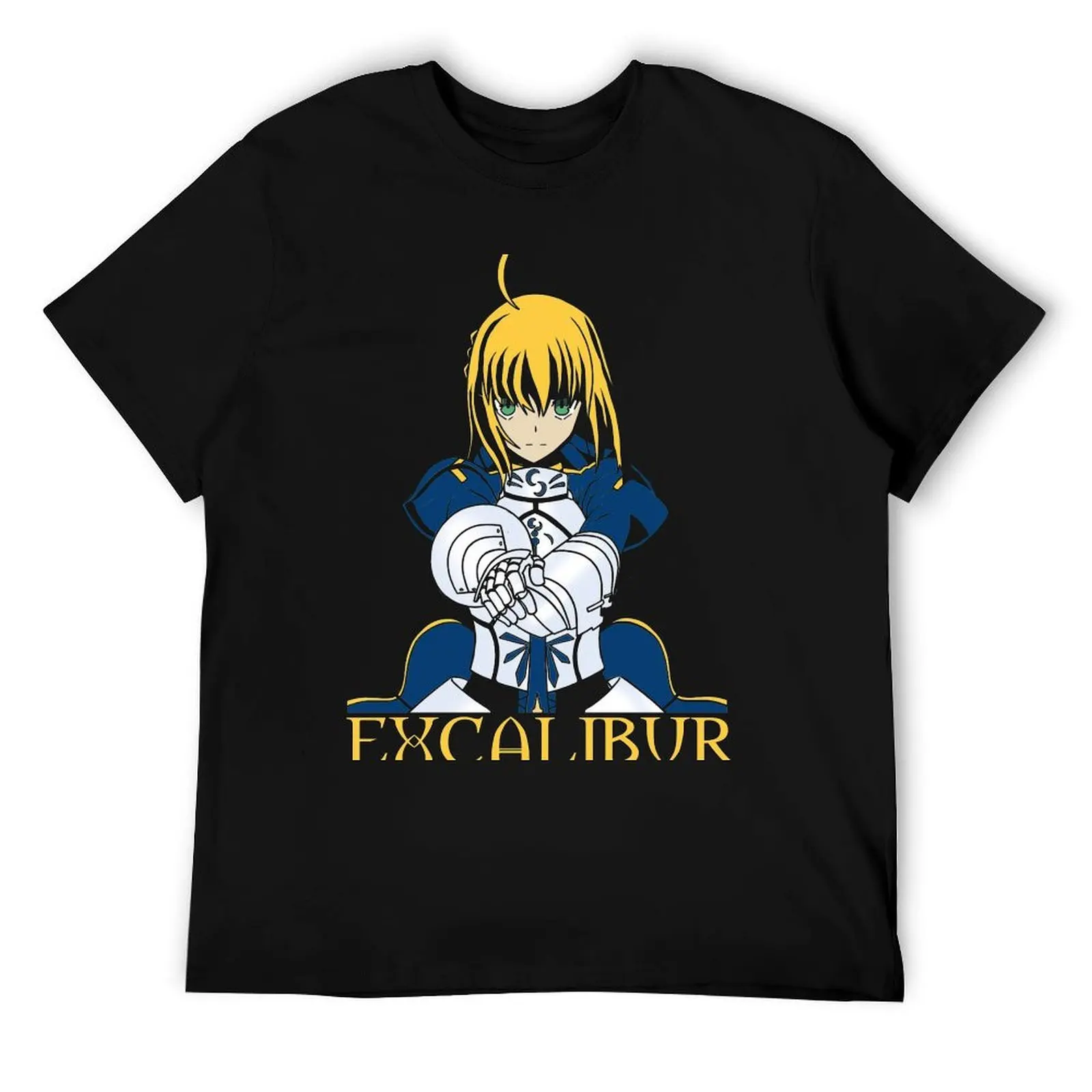 Футболка Artoria pendragon-S Saber Excalibur, футболки для мужчин, винтажные футболки с рисунком аниме для мужчин, футболка