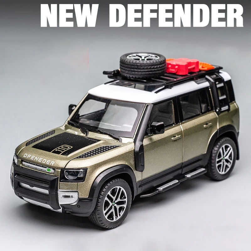 1:24 Land Rover Defender с инструментами, Литые и игрушечные автомобили, Игрушечная модель автомобиля, коллекция звука светильник, детская игрушка в п...