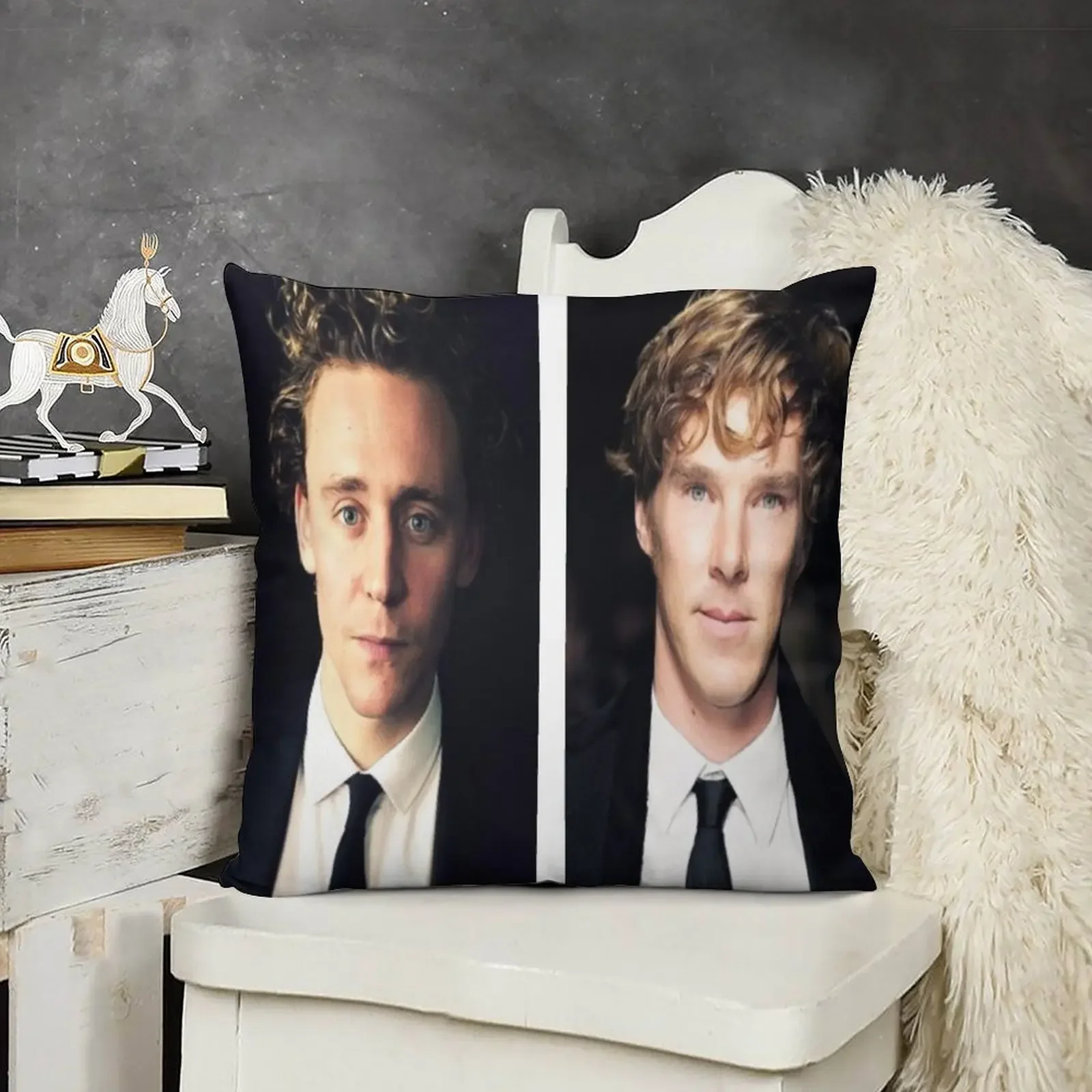 Декоративная подушка Benedict Cumberbatch и Tom Hiddleston, роскошная наволочка, рождественские наволочки