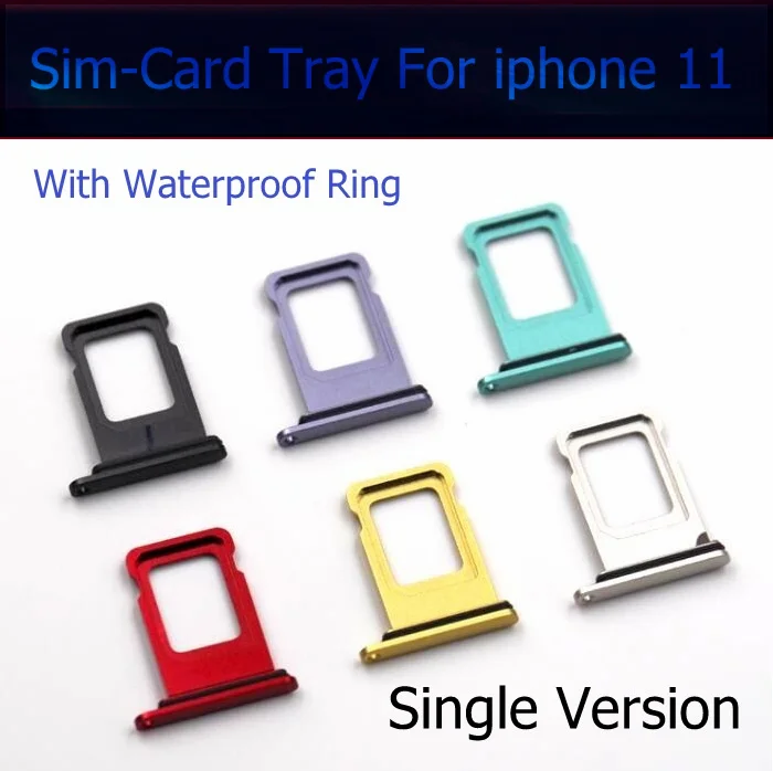Держатель лотка для SIM-карты для iPhone 11, двойной одиночный слот для SIM-карты, адаптер для чтения карт Nano с водонепроницаемым кольцом, запасные части