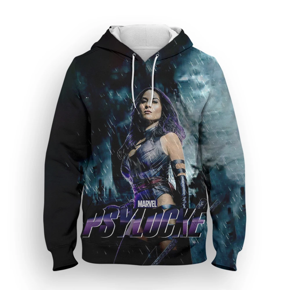 Фото Мужские толстовки Psylocke с 3D принтом Marvel, модная весенне-осенняя Женская толстовка, уличная одежда в стиле Харадзюку, детская одежда, топы №2