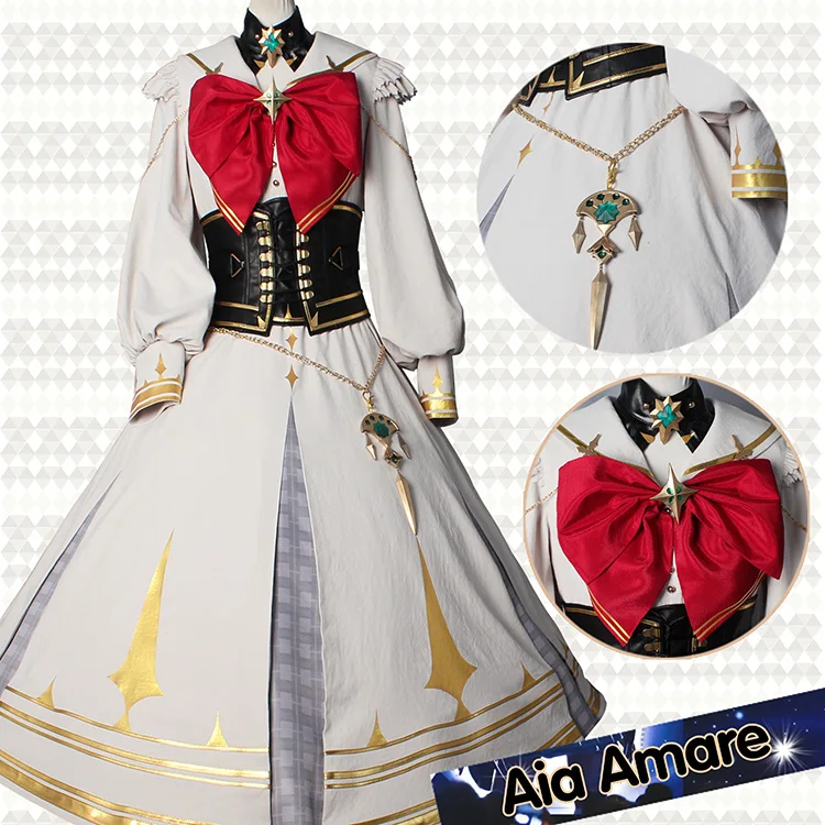 COS-KiKi аниме Vtuber Nijisanji EN ILUNA Aia Amare игровой костюм косплей костюм элегантное милое платье униформа наряд для вечеринки на Хэллоуин