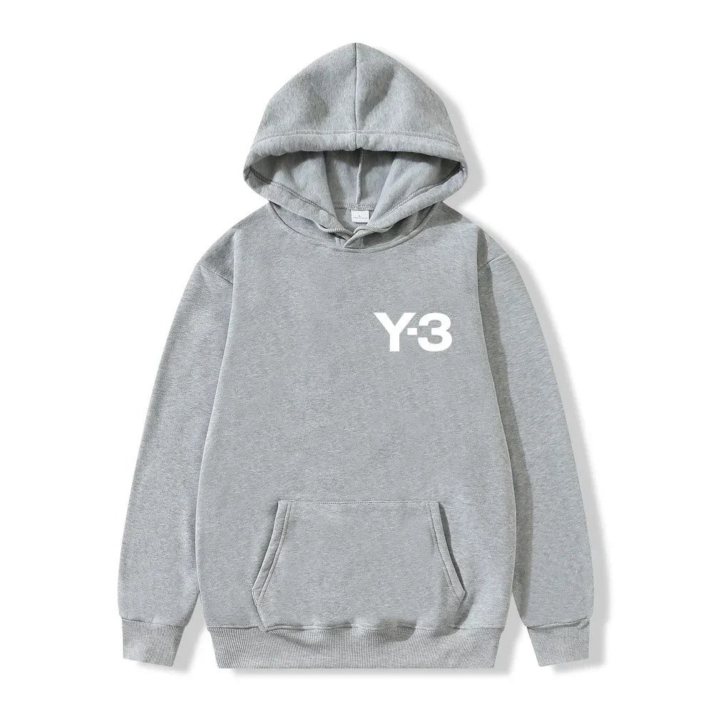 Фото Модная Толстовка Y3 Yohji Yamamotos с принтом для мужчин, Осень-зима, теплая толстовка с длинным рукавом и карманами y2k, уникальный пуловер унисекс №1