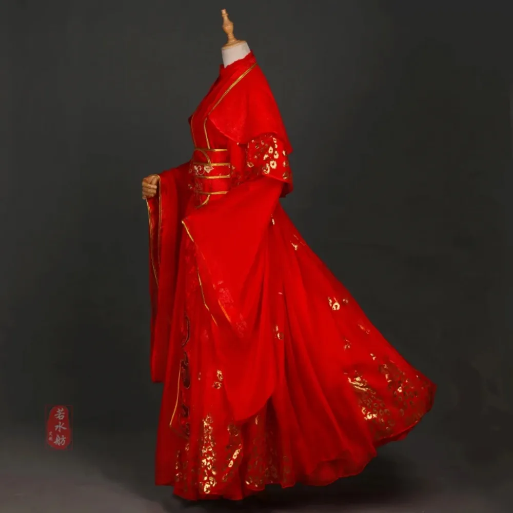 Фото Аниме Tian Guan Ci Fu Xie Lian Косплей Костюм Китайский Древний Ханфу Красное Свадебное Платье Костюмы на Хэллоуин Парики для Женщин Девочек №3