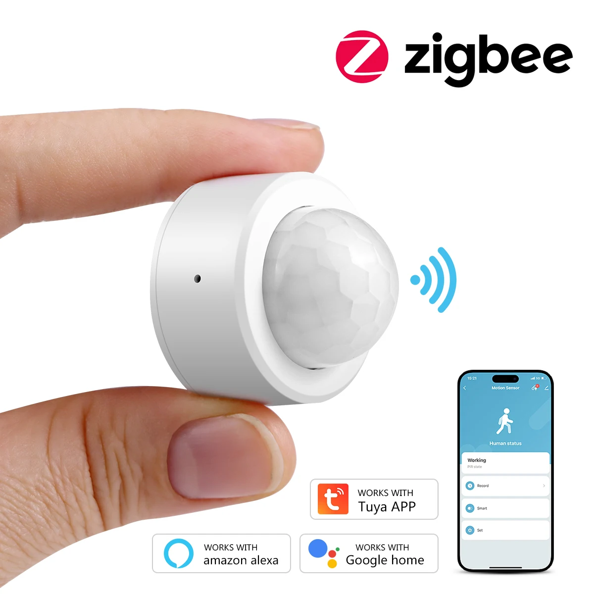 Датчик движения Tuya ZigBee, мини PIR, индукционный беспроводной инфракрасный детектор человеческого тела, совместимый с безопасностью, Smart Life Alexa Google