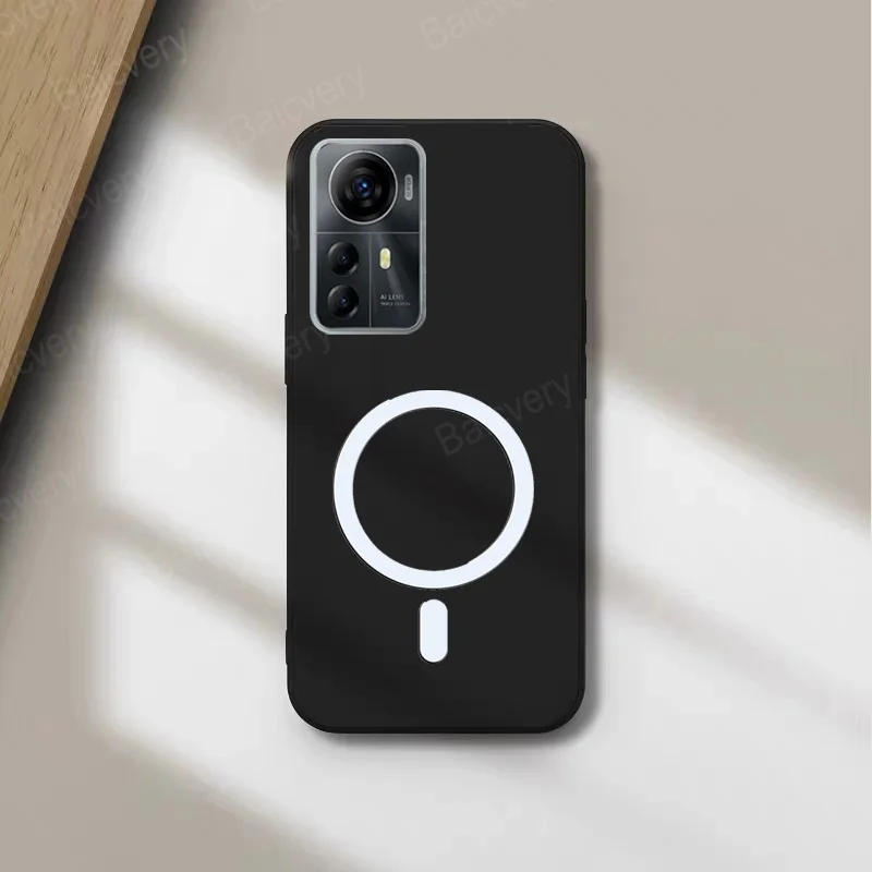 Для ZTE Blade A72s A7050 V41 Smart Optus X Max ТПУ силиконовый магнитный чехол для беспроводной зарядки полностью защитные сумки Capas